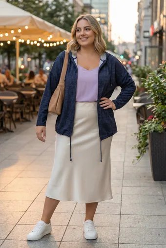 Granatowa bluza w niebieskie wzory