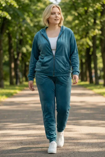 Turkusowy welurowy dres
