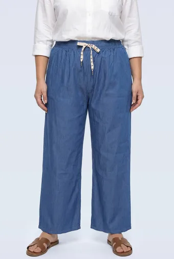 Spodnie szerokie nogawki ciemny jeans