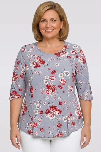 Biała bluzka w tulipany