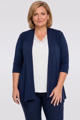 Uniwersalny granatowy sweter z wiskozy