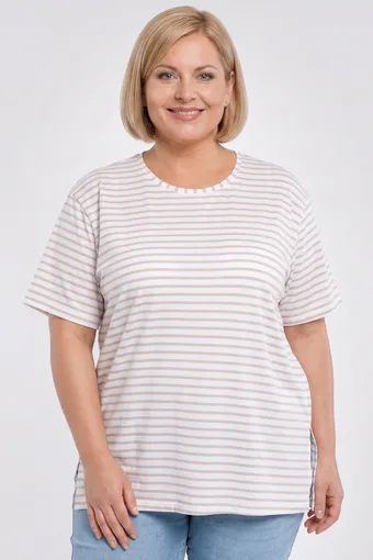 Biała bluzka w granatowe paski