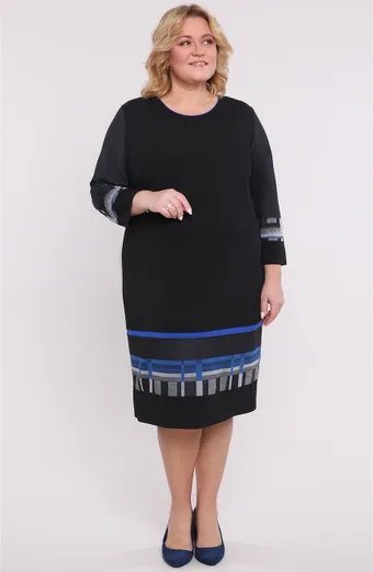 Czarna sukienka chabrowy wzór