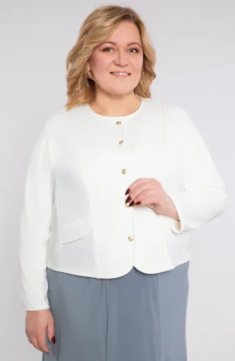Żakiet z kieszeniami jasny granat
