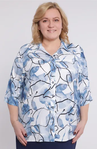 Biała koszula w niebieskie paski