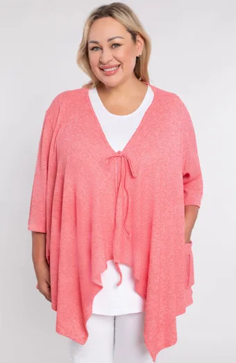 Różowy sweter z kieszenią
