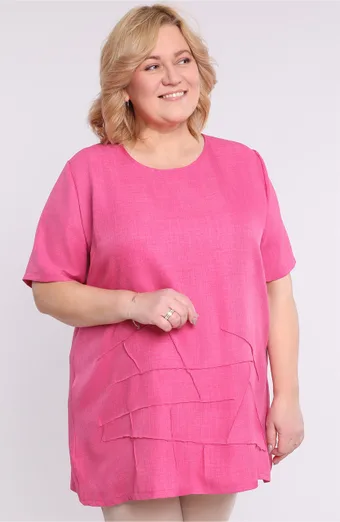 Niebieska lniana tunika