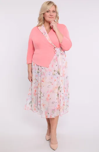 Sukienka a’la żakiet fioletowy wzór