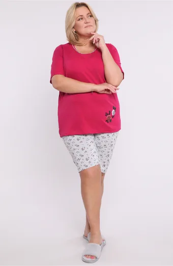 Niebieska piżama w kwiatuszki