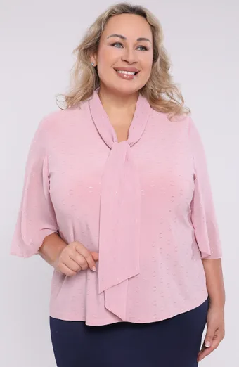 Różowa bluzka z wiązaniem