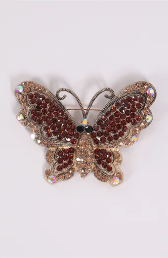 Broszka fioletowy motyl