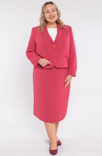 Trzyczęściowa bordowa garsonka baskinka